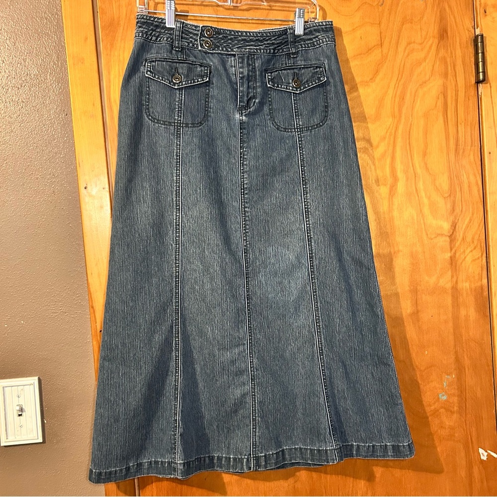 Christopher & Banks Blue Denim Skirt